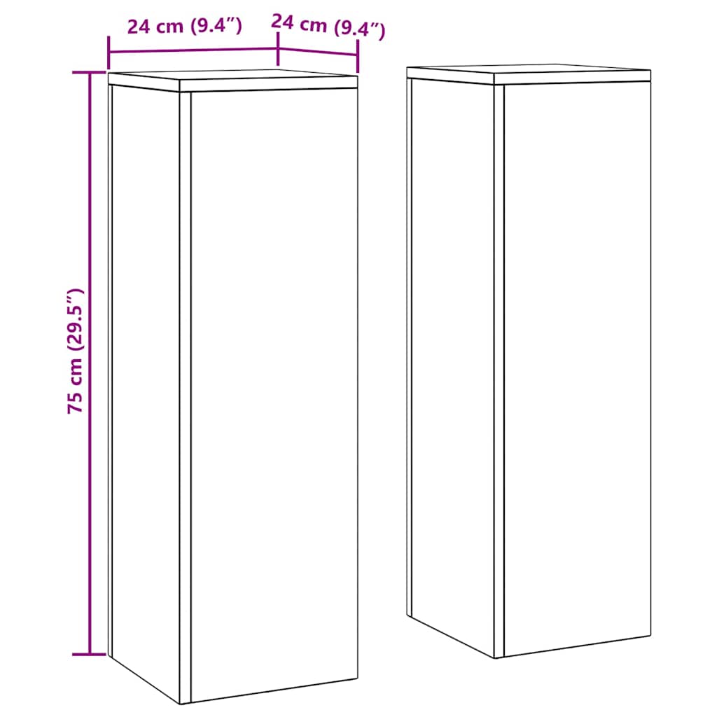 vidaXL Στήριξη φυτών 2 pcs Ασημί 24 x 24 x 75 εκ. Ανοξείδωτο ατσάλι