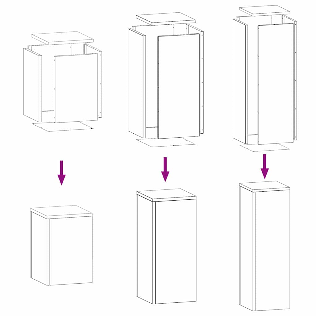 vidaXL Στήριξη φυτών 3 pcs Λευκό 24 x 24 x 75 εκ. Ατσάλι
