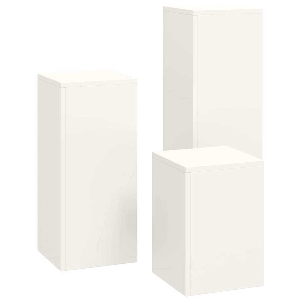 vidaXL Στήριξη φυτών 3 pcs Λευκό 24 x 24 x 75 εκ. Ατσάλι