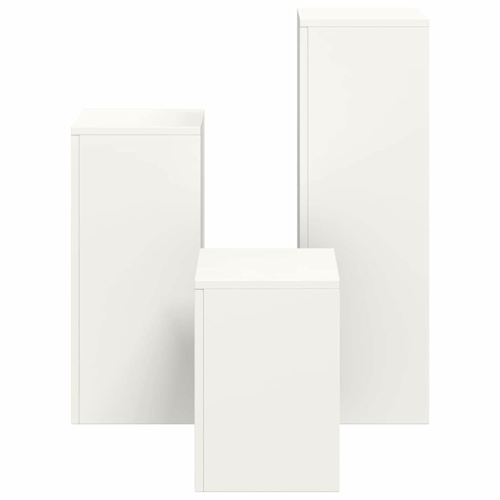 vidaXL Στήριξη φυτών 3 pcs Λευκό 24 x 24 x 75 εκ. Ατσάλι