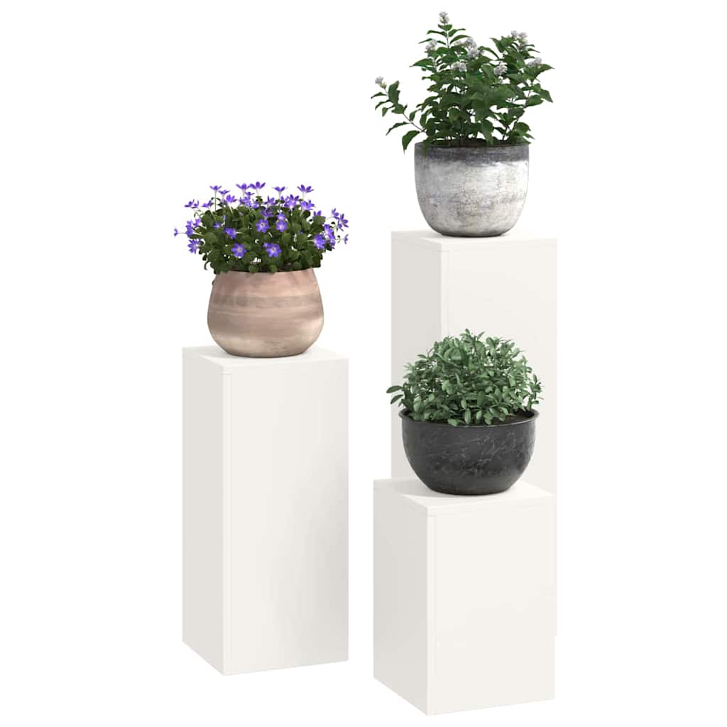 vidaXL Στήριξη φυτών 3 pcs Λευκό 24 x 24 x 75 εκ. Ατσάλι