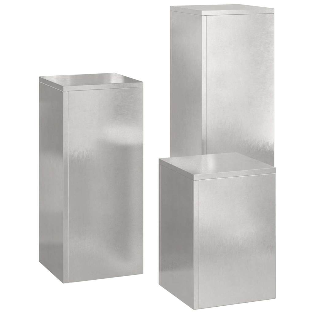 vidaXL Στήριξη φυτών 3 pcs Ασημί 24 x 24 x 75 εκ. Ανοξείδωτο ατσάλι