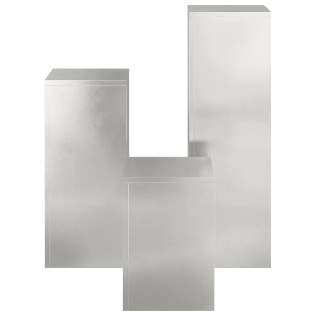 vidaXL Στήριξη φυτών 3 pcs Ασημί 24 x 24 x 75 εκ. Ανοξείδωτο ατσάλι