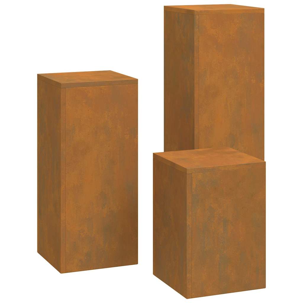 vidaXL Στήριξη φυτών 3 pcs Σκ rusty 24 x 24 x 75 εκ.