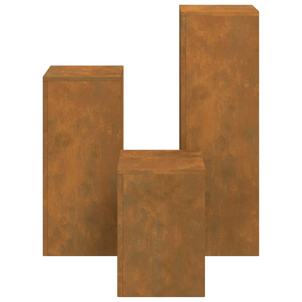 vidaXL Στήριξη φυτών 3 pcs Σκ rusty 24 x 24 x 75 εκ.