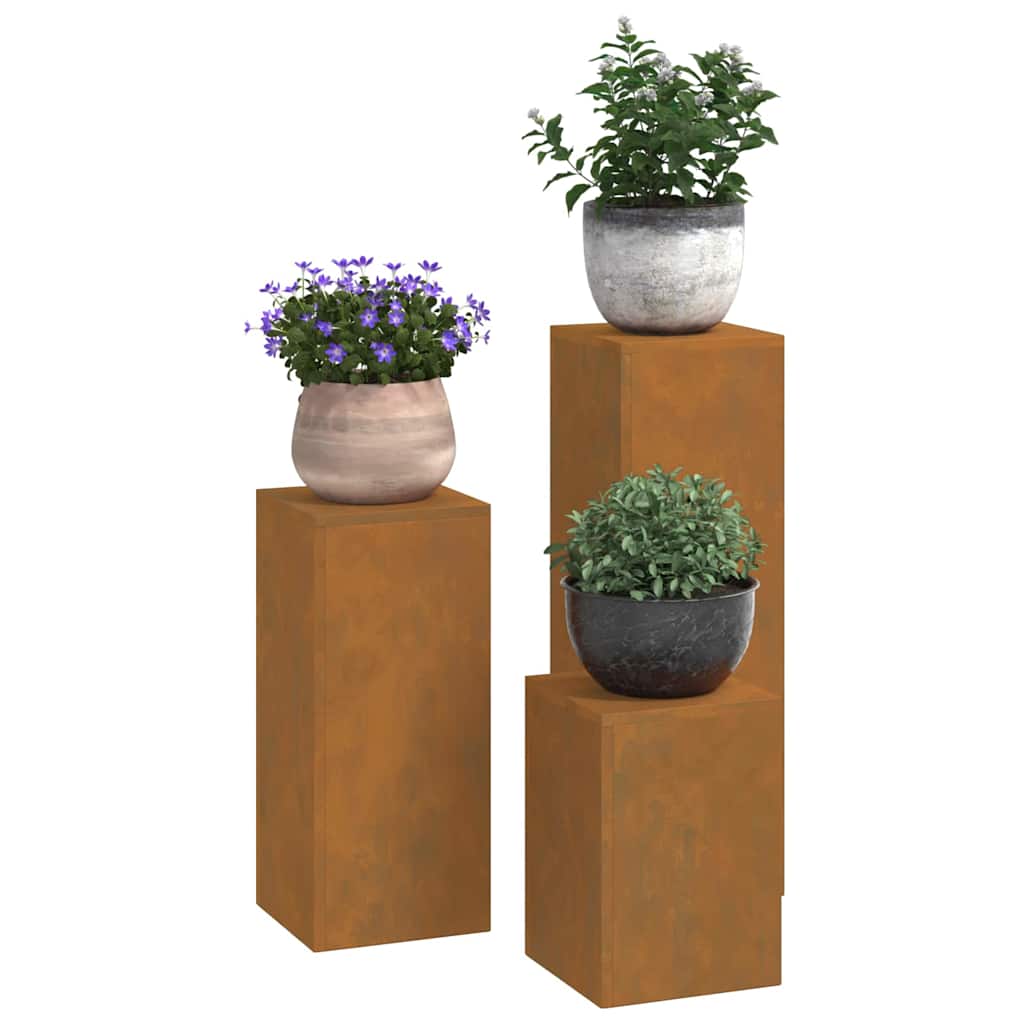 vidaXL Στήριξη φυτών 3 pcs Σκ rusty 24 x 24 x 75 εκ.