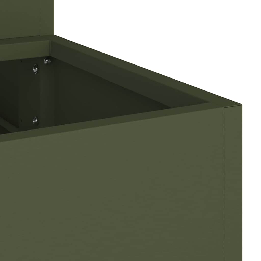 vidaXL Γλάστρα Κήπου Λαδί 90 x 90 x 35 εκ Ατσάλι
