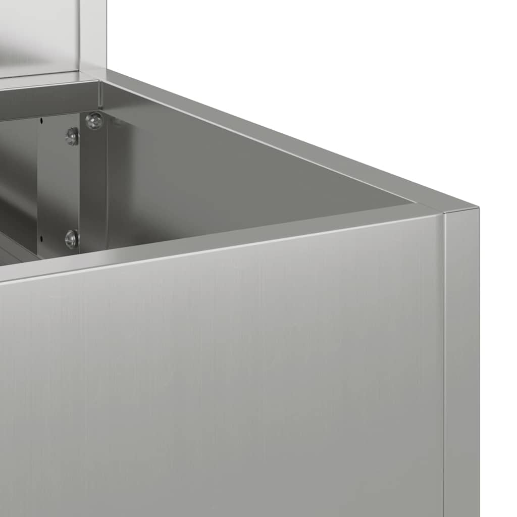 vidaXL Γλάστρα Κήπου Ασημί 90 x 90 x 35 εκ Γαλβανισμένος χάλυβας