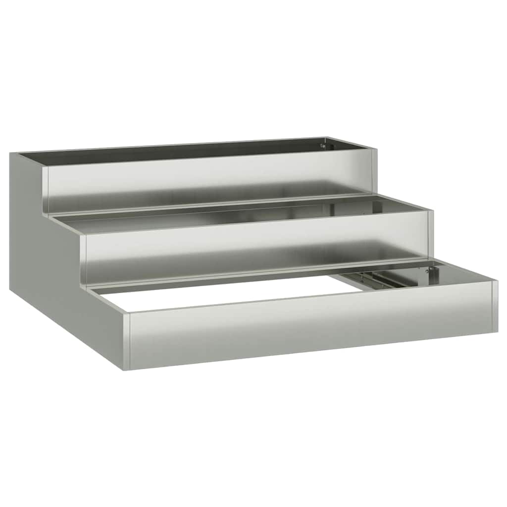 vidaXL Γλάστρα Κήπου Ασημί 90 x 90 x 35 εκ Γαλβανισμένος χάλυβας