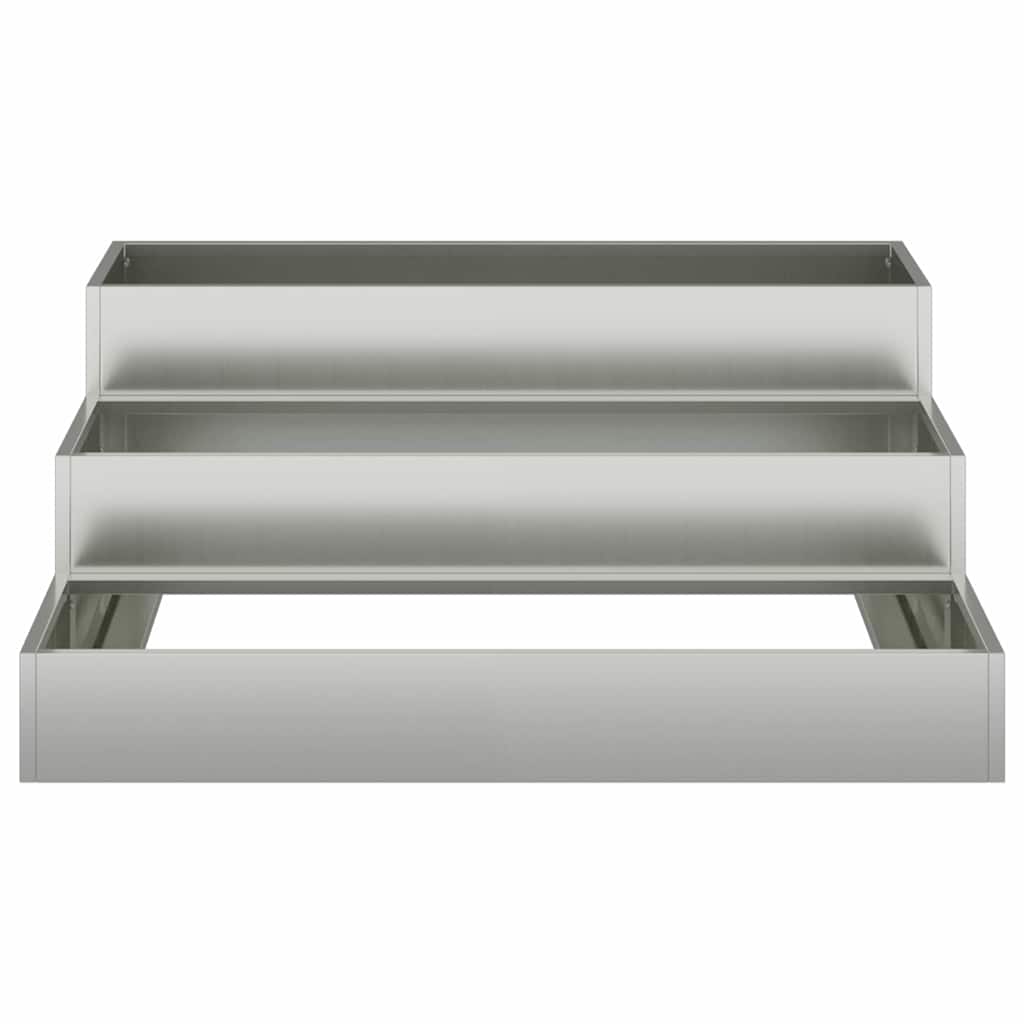 vidaXL Γλάστρα Κήπου Ασημί 90 x 90 x 35 εκ Γαλβανισμένος χάλυβας