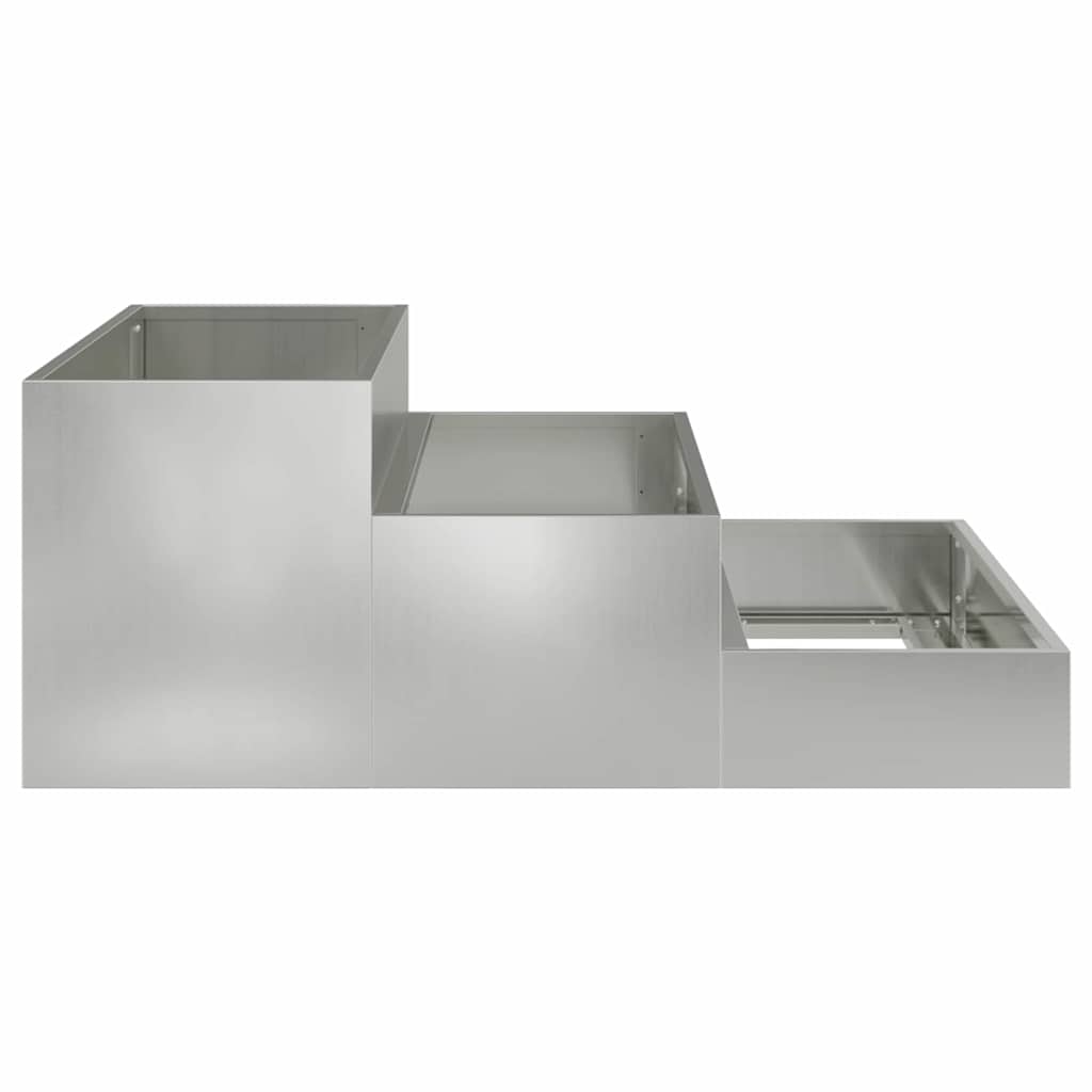 vidaXL Γλάστρα Κήπου Ασημί 90 x 90 x 35 εκ Γαλβανισμένος χάλυβας