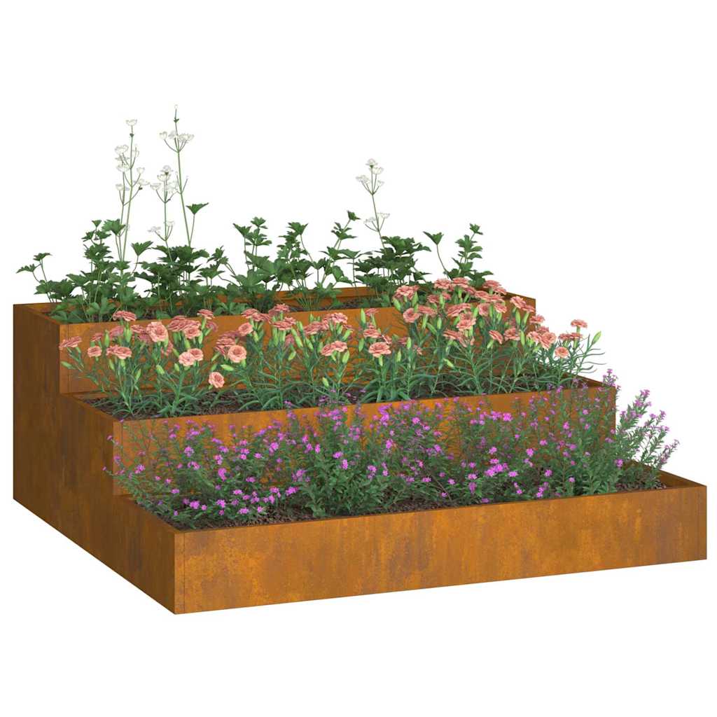 vidaXL Γλάστρα Κήπου Σκ rusty 90 x 90 x 35 εκ