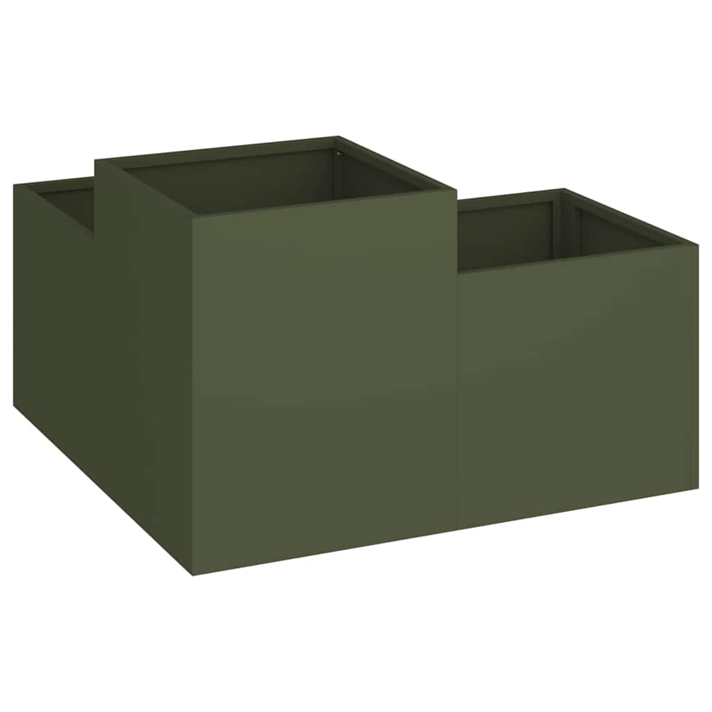 vidaXL Γλάστρα Κήπου Λαδί 80 x 80 x 48 εκ. Ατσάλι