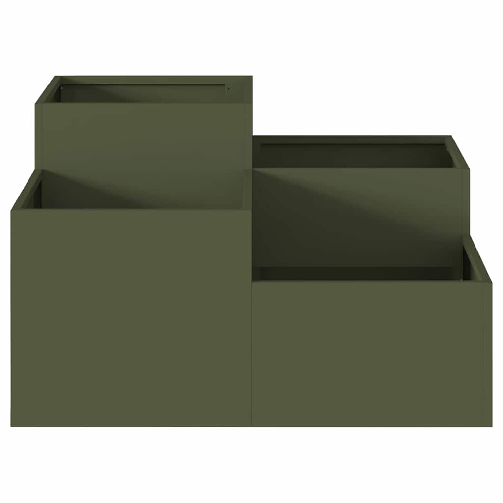 vidaXL Γλάστρα Κήπου Λαδί 80 x 80 x 48 εκ. Ατσάλι