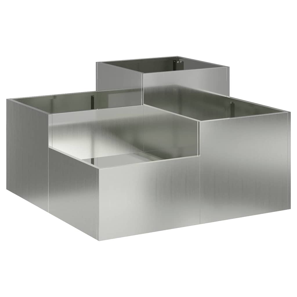 vidaXL Γλάστρα Κήπου Ασημί 80 x 80 x 48 εκ. Γαλβανισμένος χάλυβας