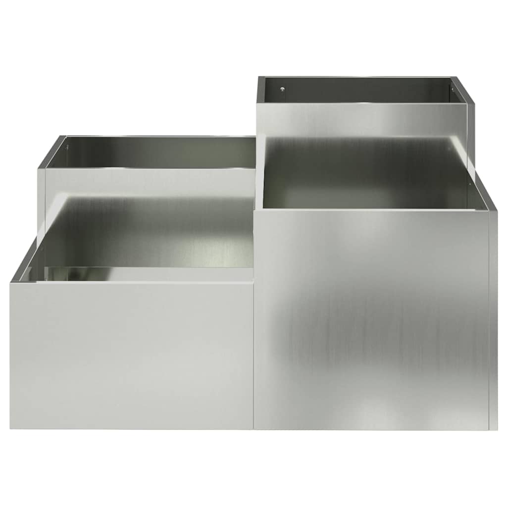 vidaXL Γλάστρα Κήπου Ασημί 80 x 80 x 48 εκ. Γαλβανισμένος χάλυβας
