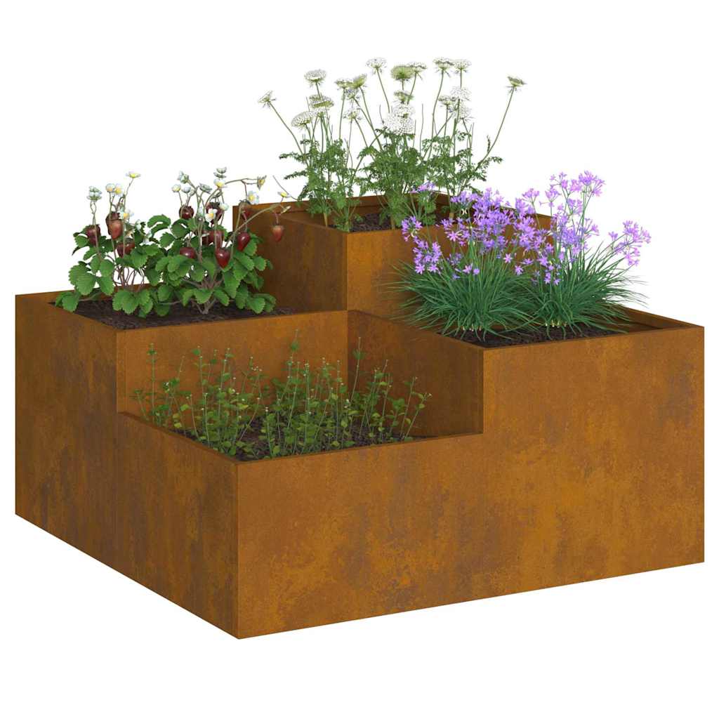 vidaXL Γλάστρα Κήπου Σκ rusty 80 x 80 x 48 εκ.