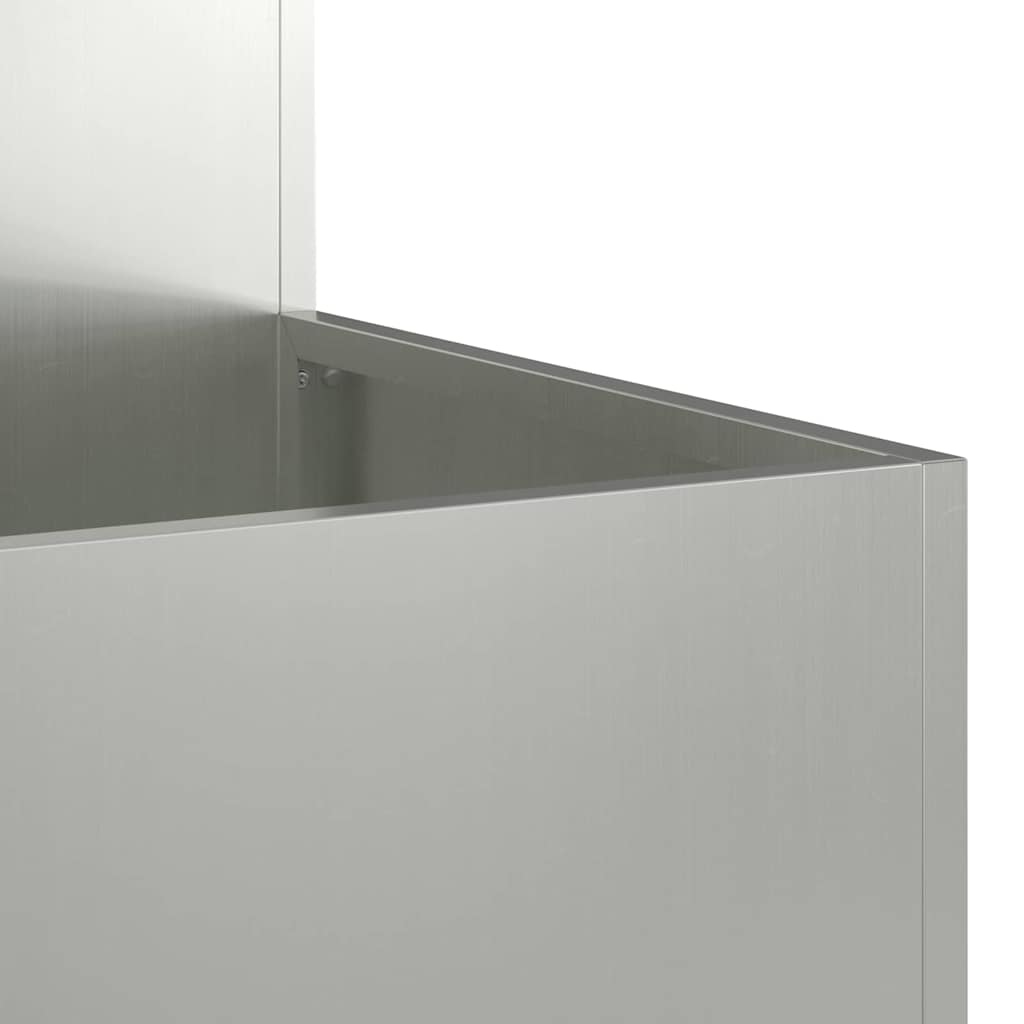 vidaXL Γλάστρα Κήπου Ασημί 100 x 100 x 48 εκ. Γαλβανισμένος χάλυβας
