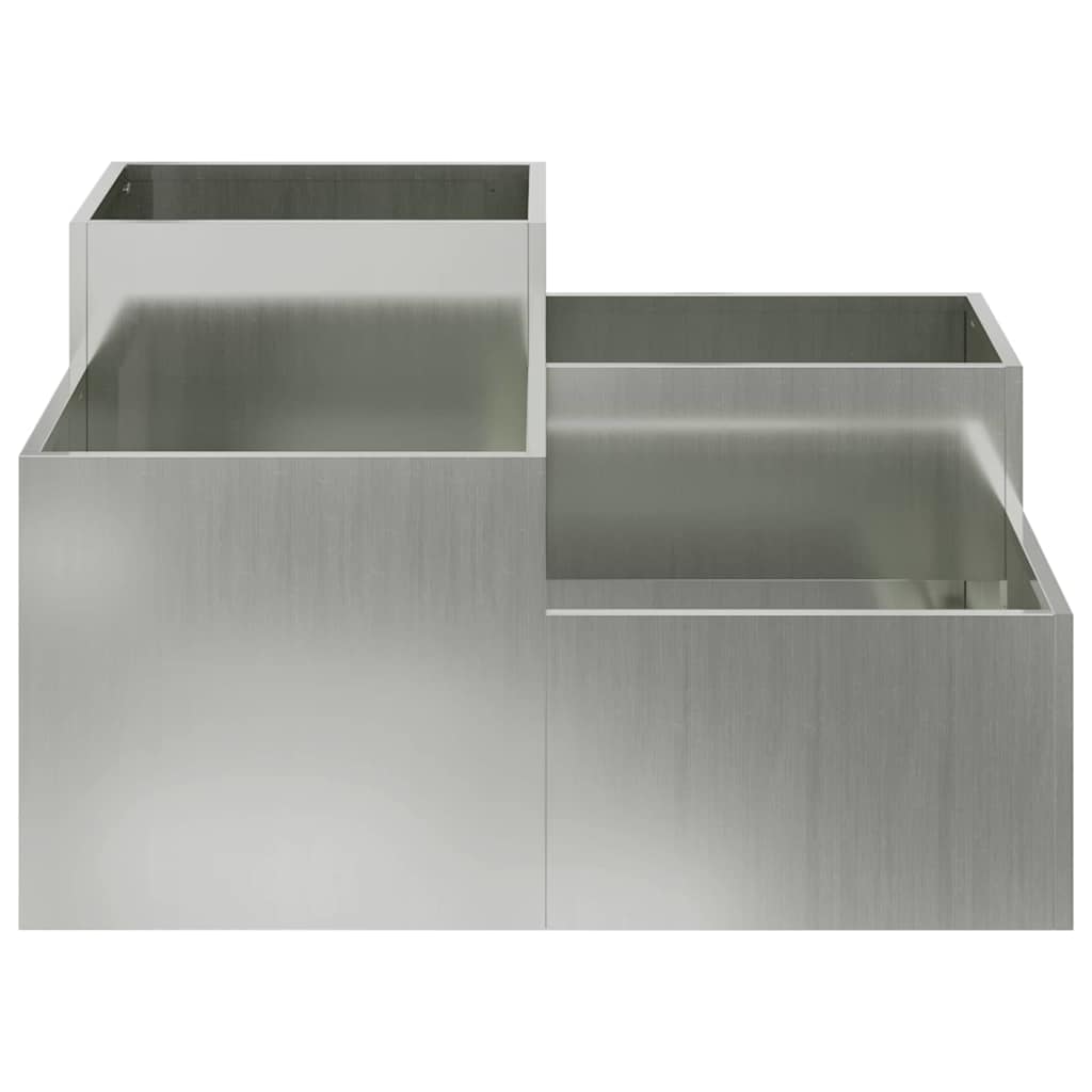 vidaXL Γλάστρα Κήπου Ασημί 100 x 100 x 48 εκ. Γαλβανισμένος χάλυβας