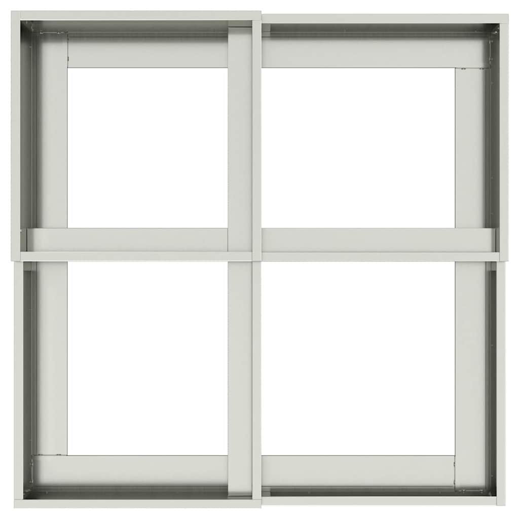 vidaXL Γλάστρα Κήπου Ασημί 100 x 100 x 48 εκ. Γαλβανισμένος χάλυβας