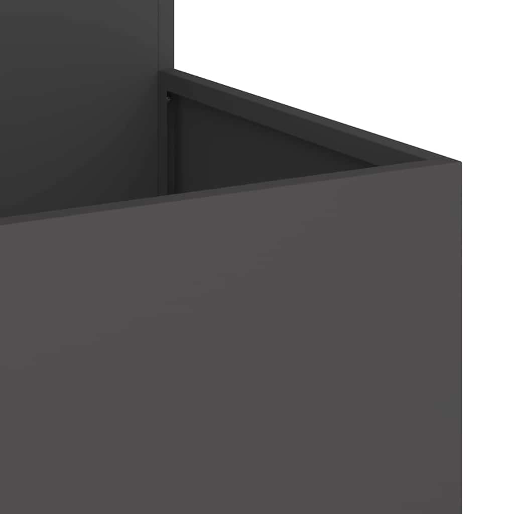 vidaXL Γλάστρα Κήπου Μαύρο 80 x 80 x 60 εκ. Ατσάλι
