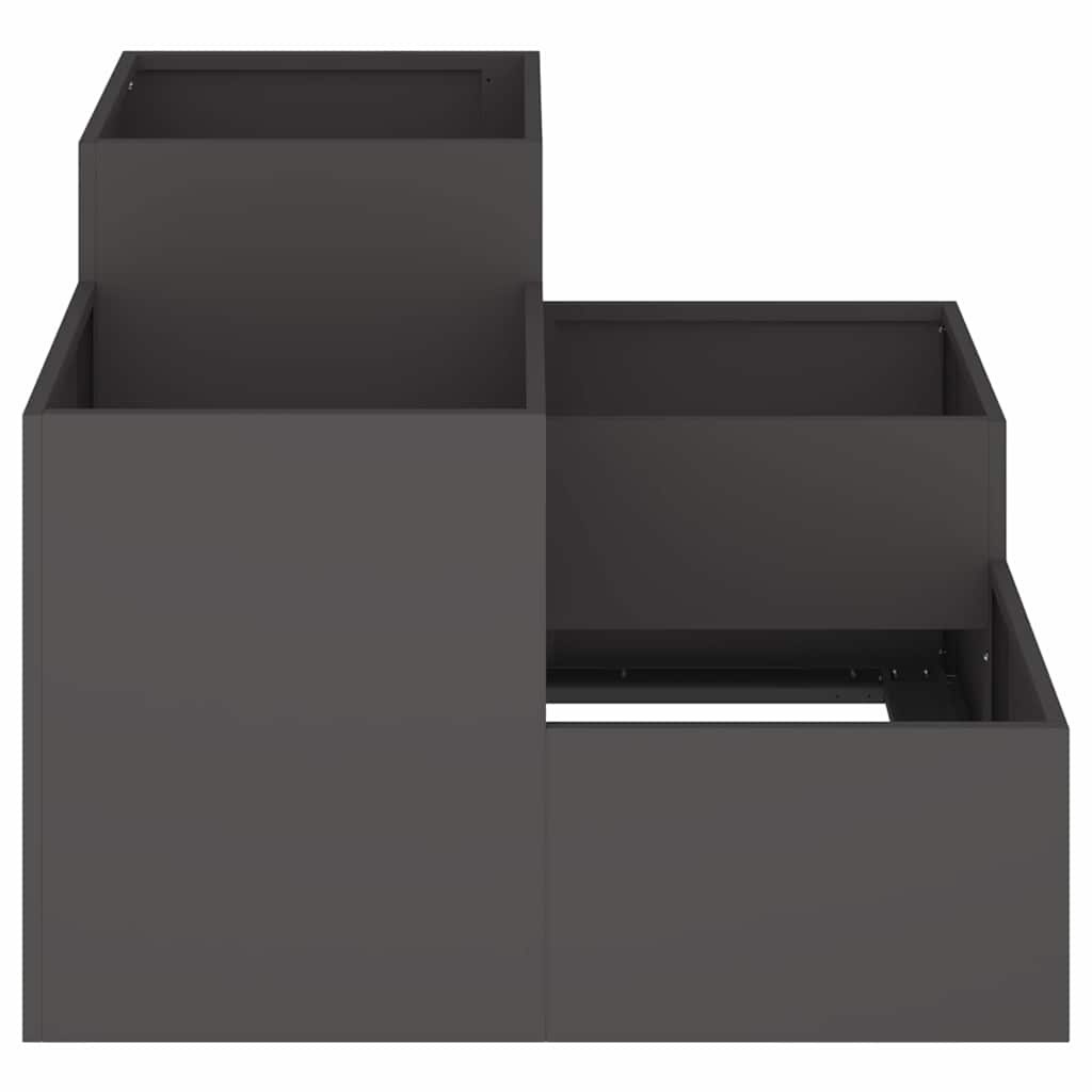 vidaXL Γλάστρα Κήπου Μαύρο 80 x 80 x 60 εκ. Ατσάλι