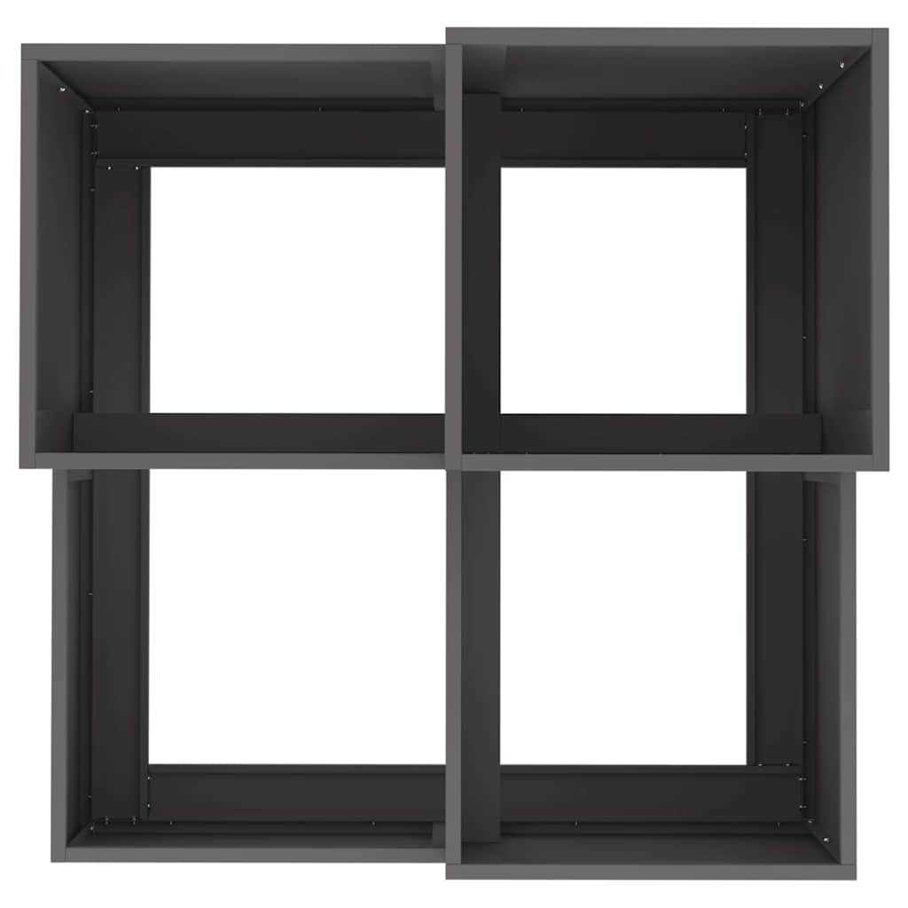 vidaXL Γλάστρα Κήπου Μαύρο 80 x 80 x 60 εκ. Ατσάλι
