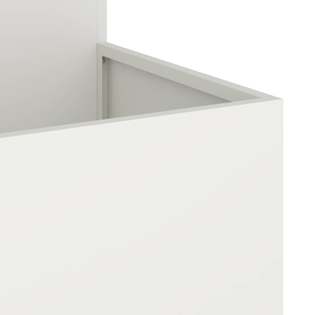vidaXL Γλάστρα Κήπου Λευκό 80 x 80 x 60 εκ. Ατσάλι