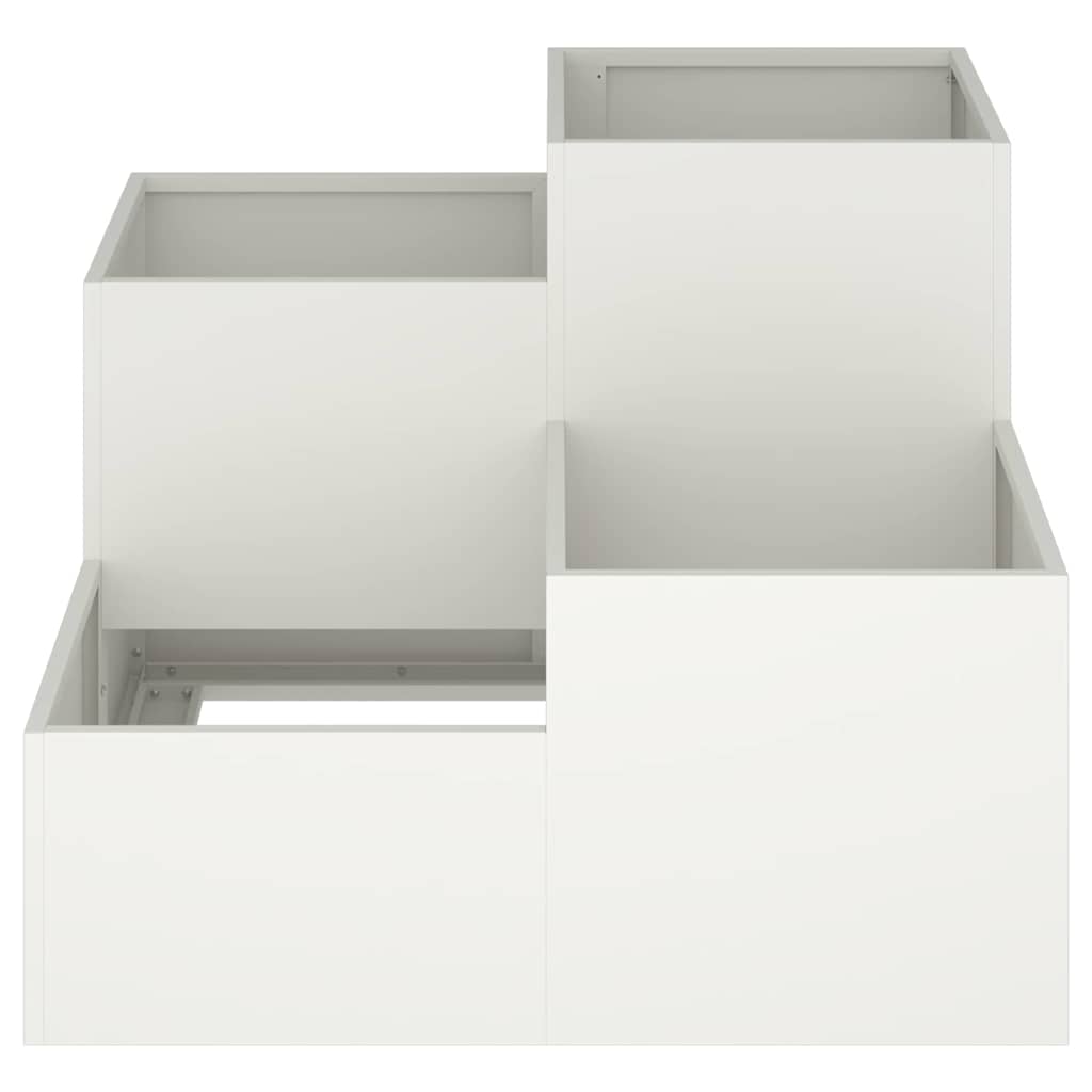 vidaXL Γλάστρα Κήπου Λευκό 80 x 80 x 60 εκ. Ατσάλι