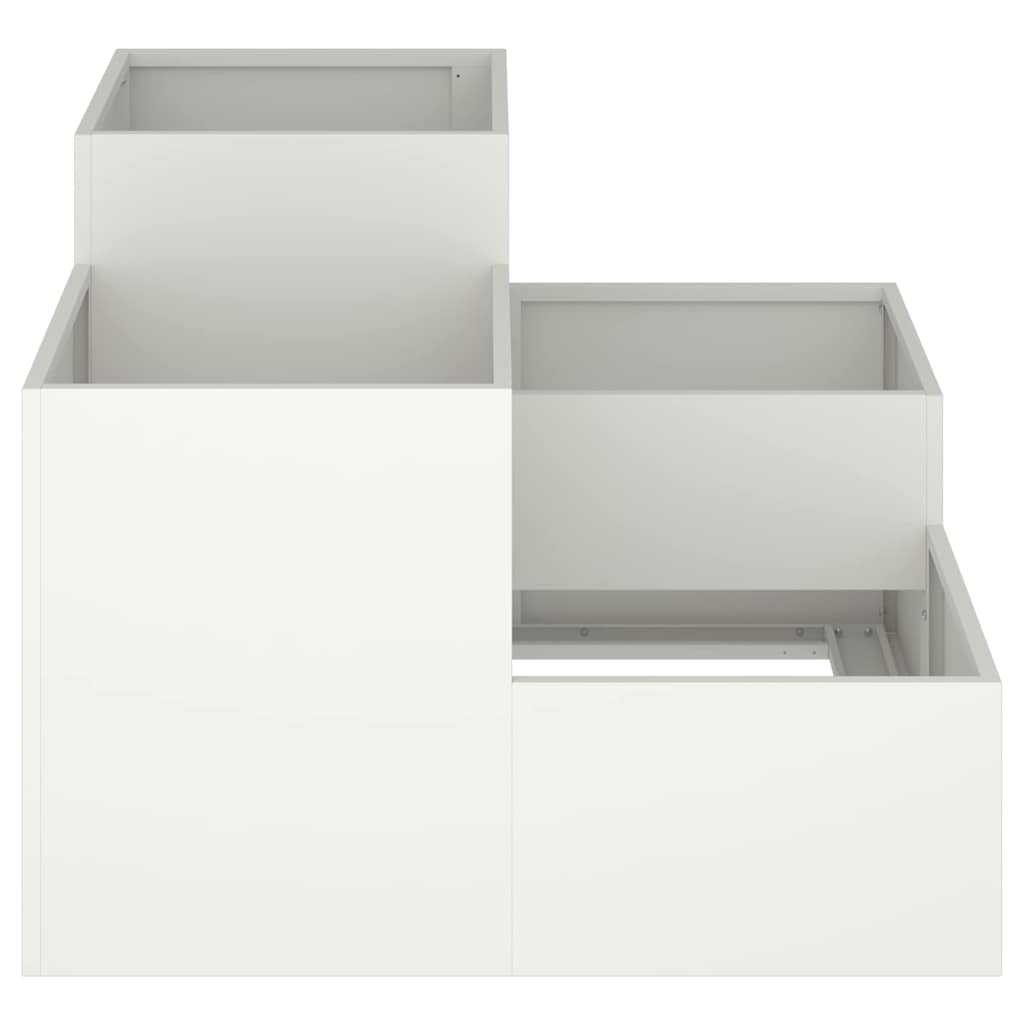 vidaXL Γλάστρα Κήπου Λευκό 80 x 80 x 60 εκ. Ατσάλι