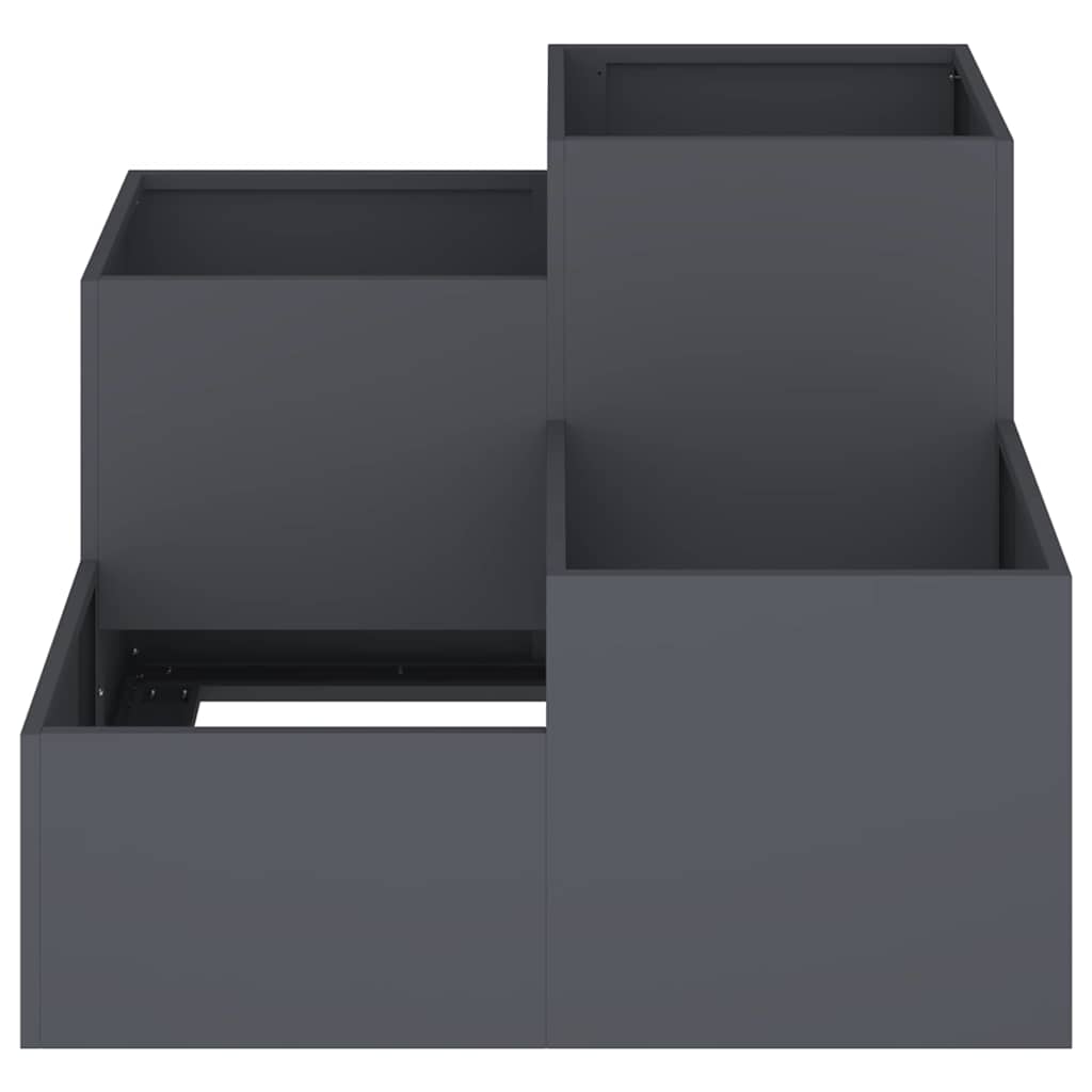 vidaXL Γλάστρα Κήπου Ανθρακί 80 x 80 x 60 εκ. Ατσάλι