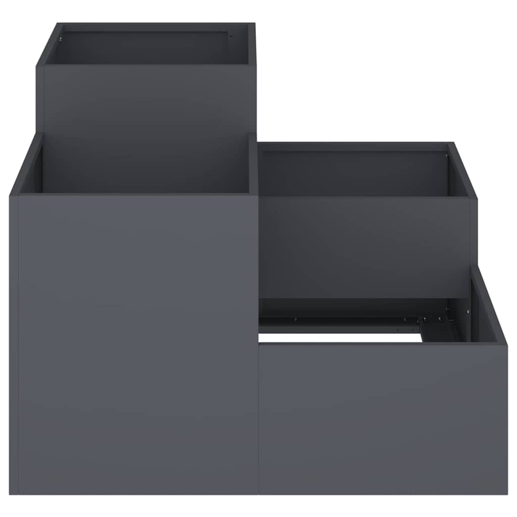 vidaXL Γλάστρα Κήπου Ανθρακί 80 x 80 x 60 εκ. Ατσάλι