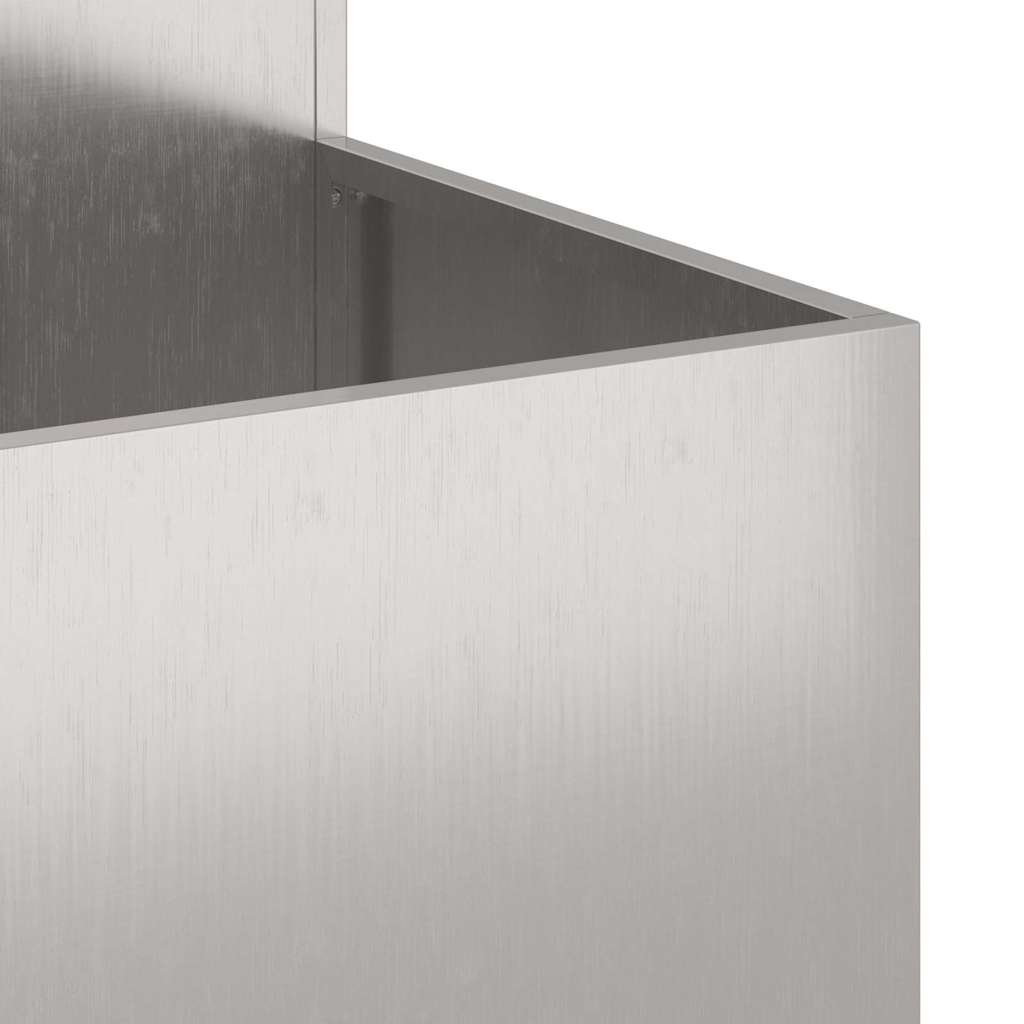 vidaXL Γλάστρα Κήπου Ασημί 80 x 80 x 60 εκ. Ανοξείδωτο ατσάλι