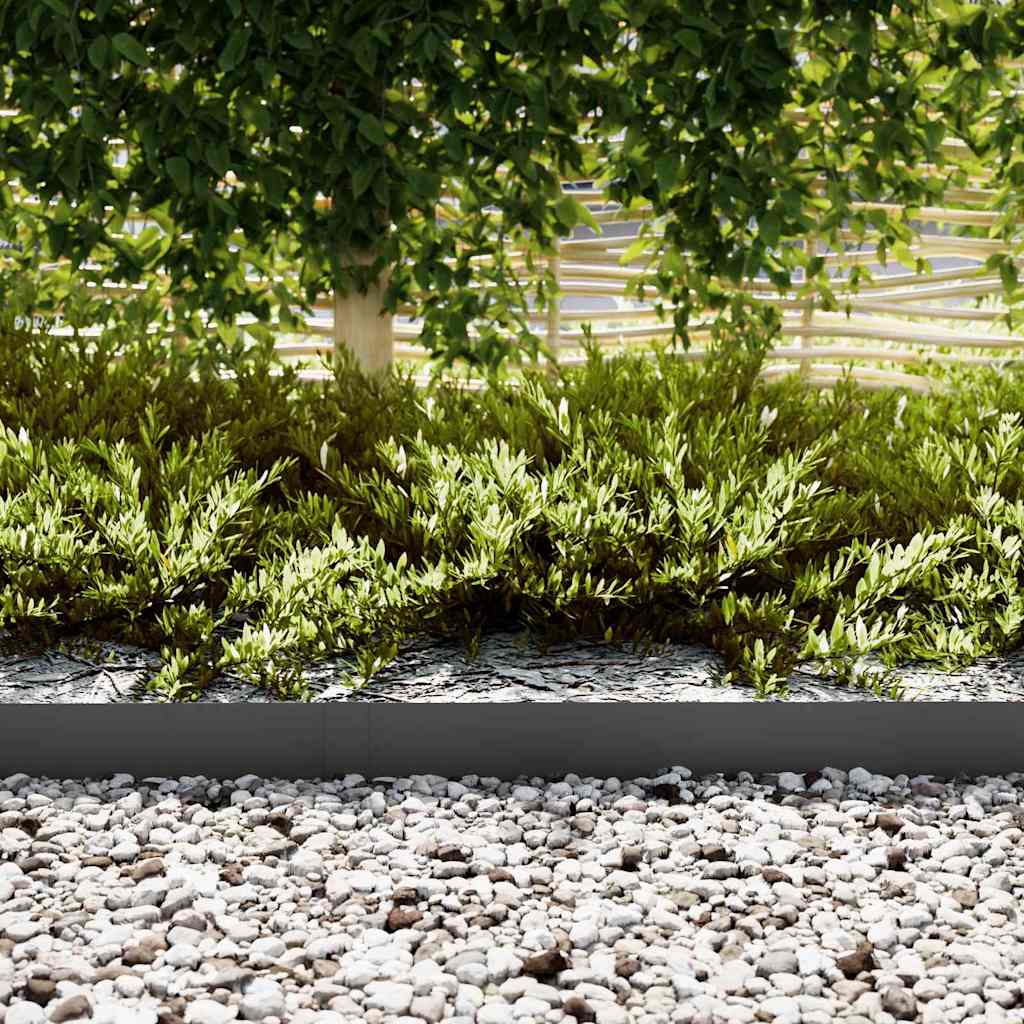 vidaXL Περιγράμματα γκαζόν 20 pcs Μαύρο 100 x 0.5 x 15 εκ Ατσάλι