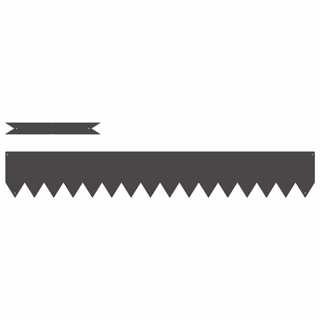 vidaXL Περιγράμματα γκαζόν 50 pcs Μαύρο 100 x 0.5 x 15 εκ Ατσάλι