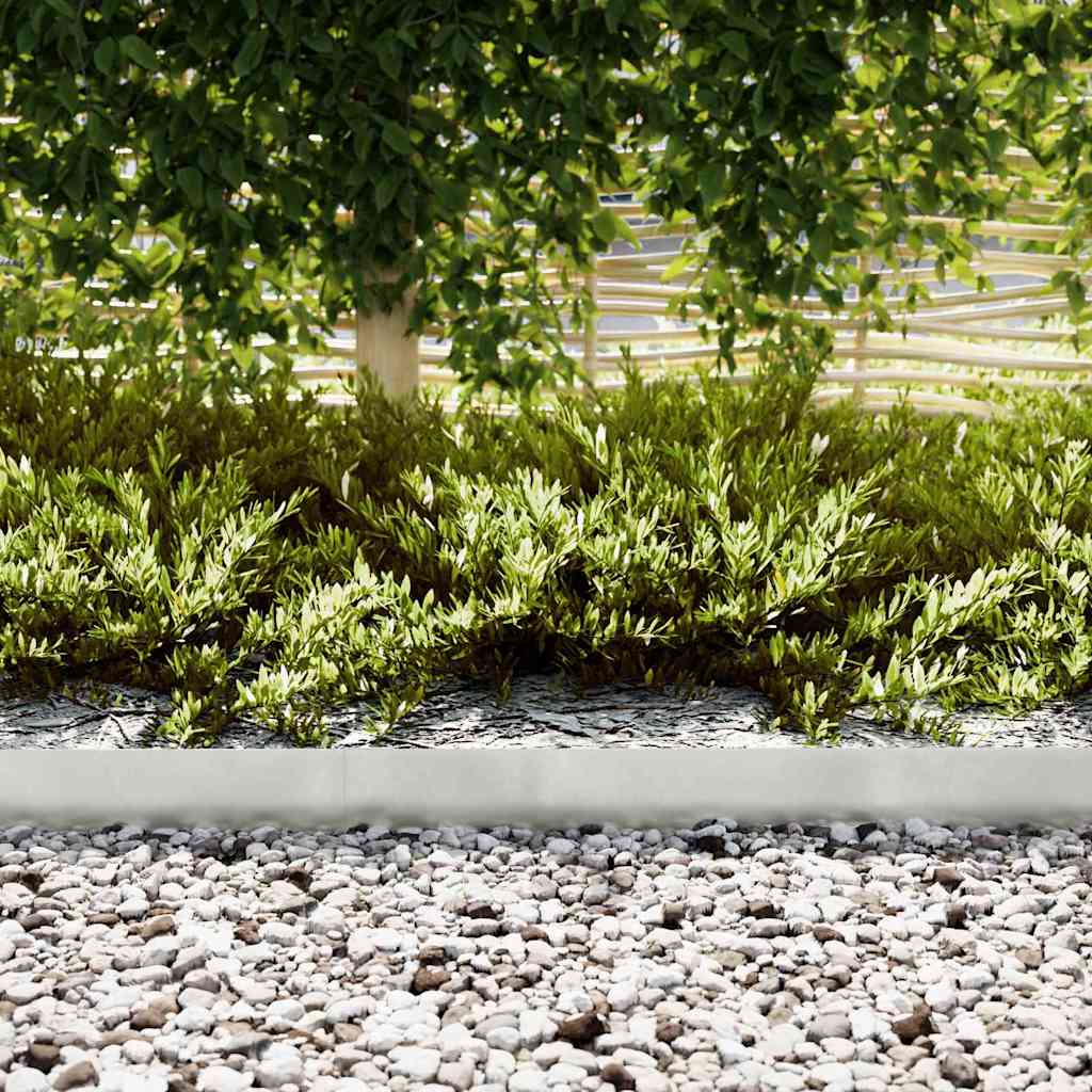 vidaXL Περιγράμματα γκαζόν 30 pcs Ασημί 100 x 0.5 x 15 εκ