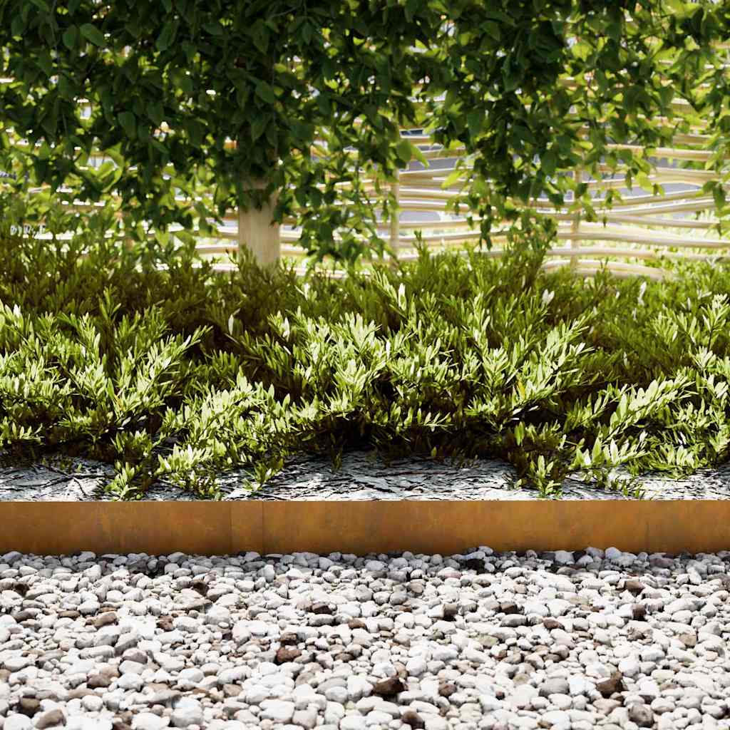 vidaXL Περιγράμματα γκαζόν 10 pcs Καφέ 100 x 0.5 x 15 εκ