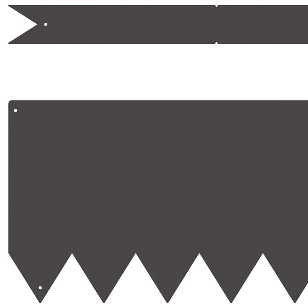 vidaXL Περιγράμματα γκαζόν 10 pcs Μαύρο 100 x 0.5 x 20 εκ Ατσάλι