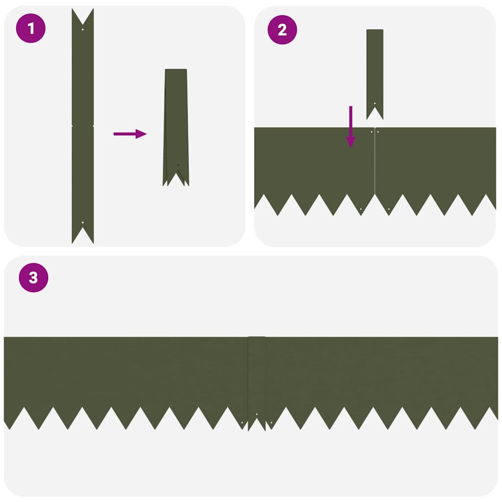 vidaXL Περιγράμματα γκαζόν 30 pcs Λαδί 100 x 0.5 x 20 εκ Ατσάλι