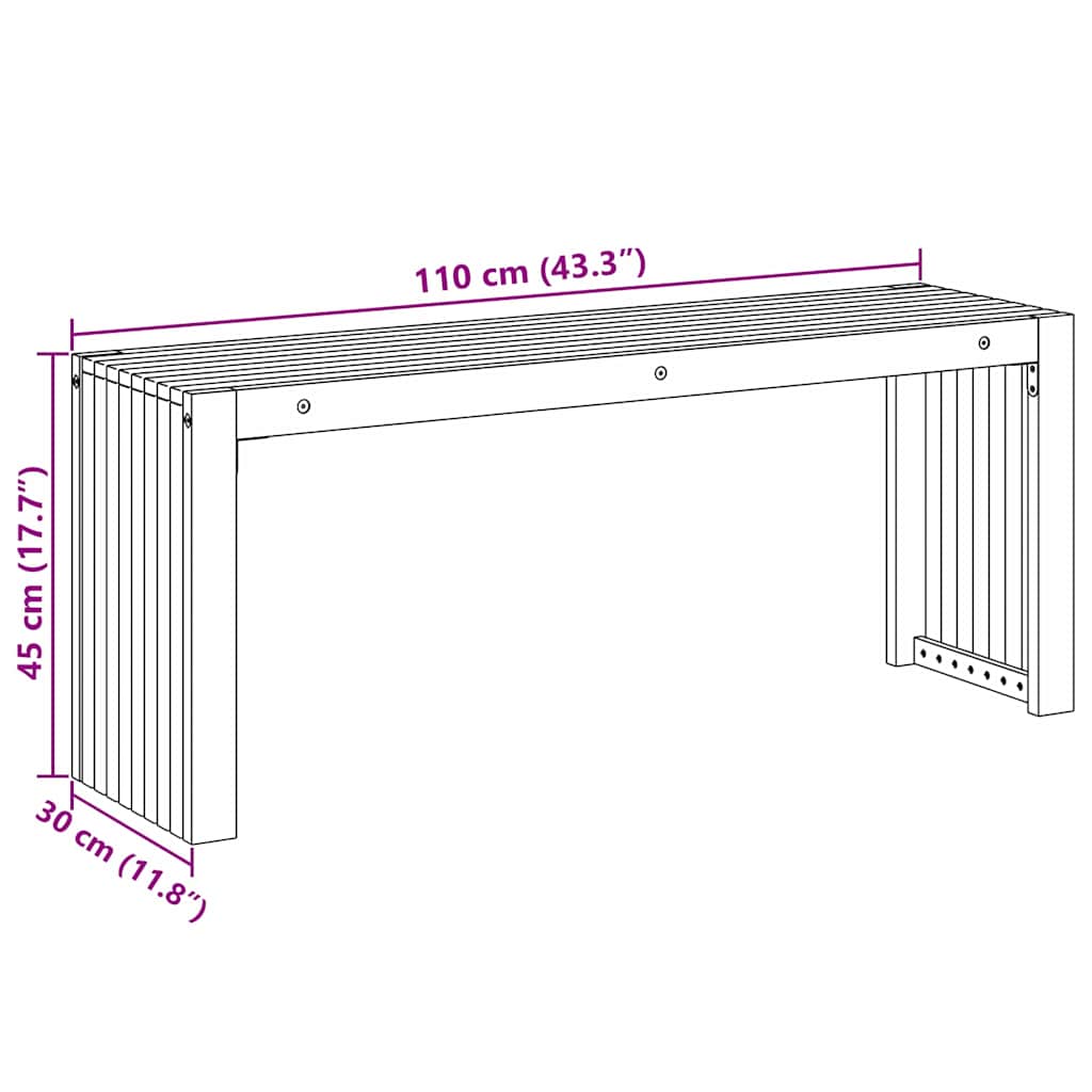 vidaXL παγκάκι Φυσικό Λάδι 110 x 30 x 45 εκ. Στερεό Ξύλο Τίκ