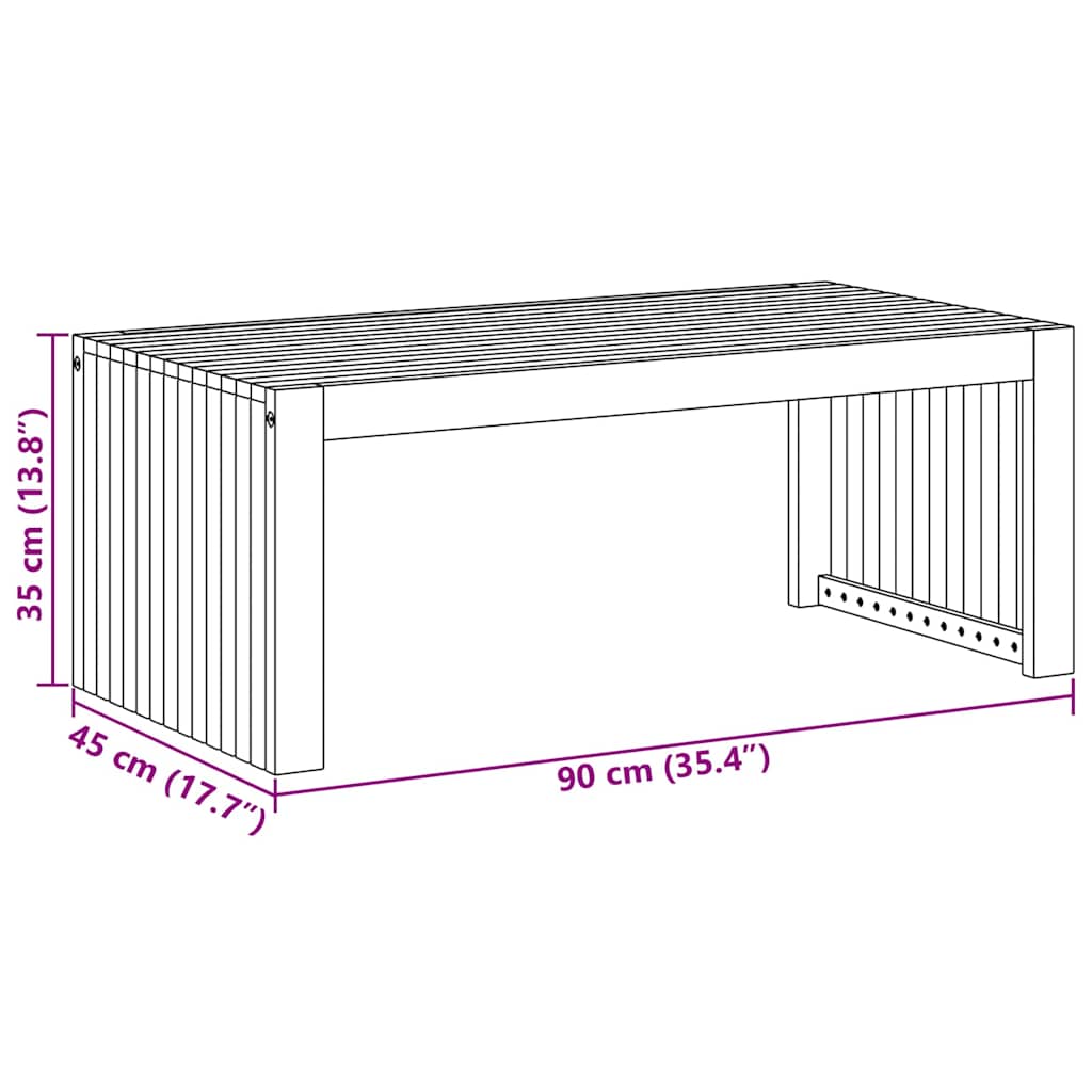 vidaXL Τραπέζι καφέ 90x45x35 εκ. Στερεό ξύλο ακακίας