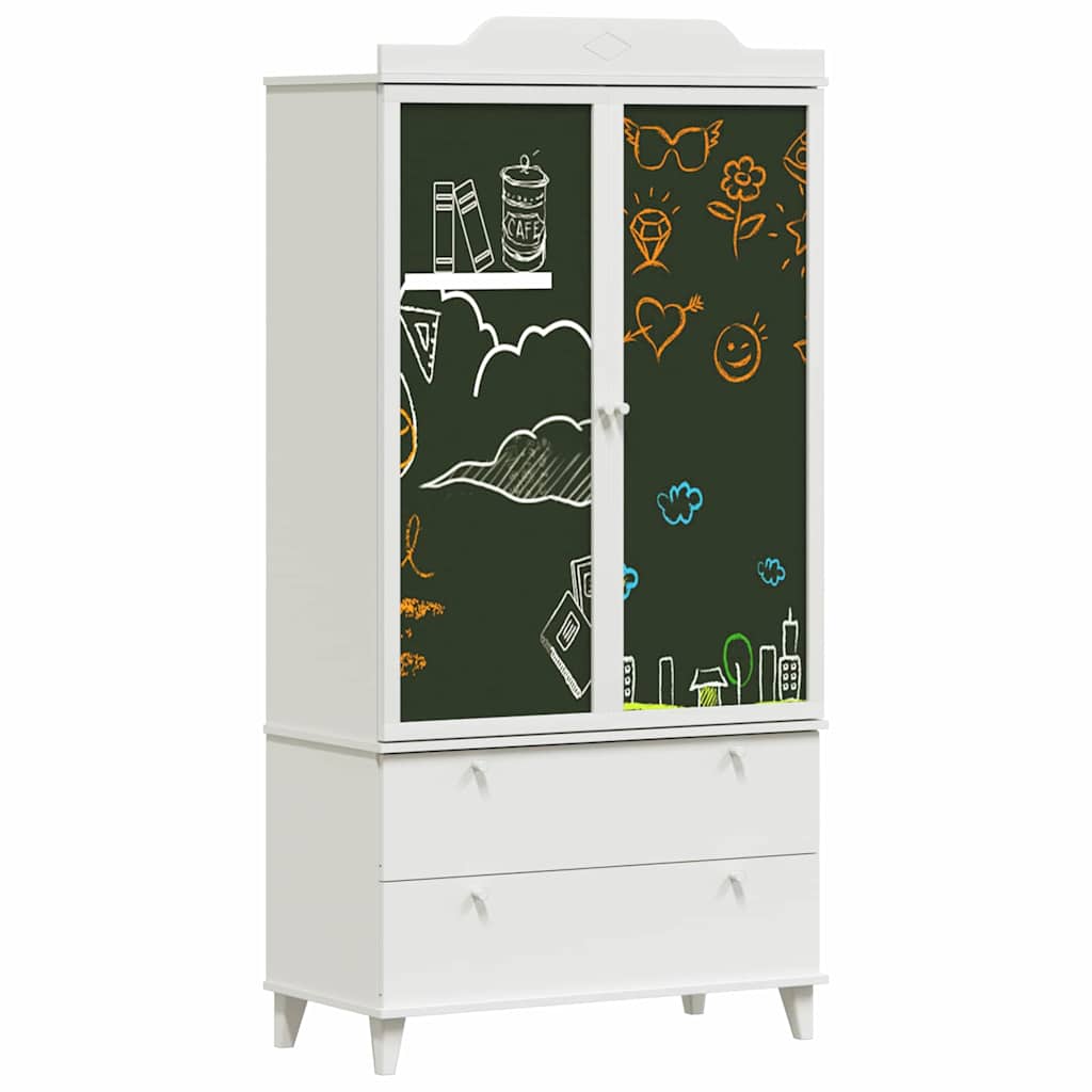 vidaXL Κρεμαστή Ντουλάπα με Λευκοπίνακα Λευκό Επεξεργασμένο ξύλο