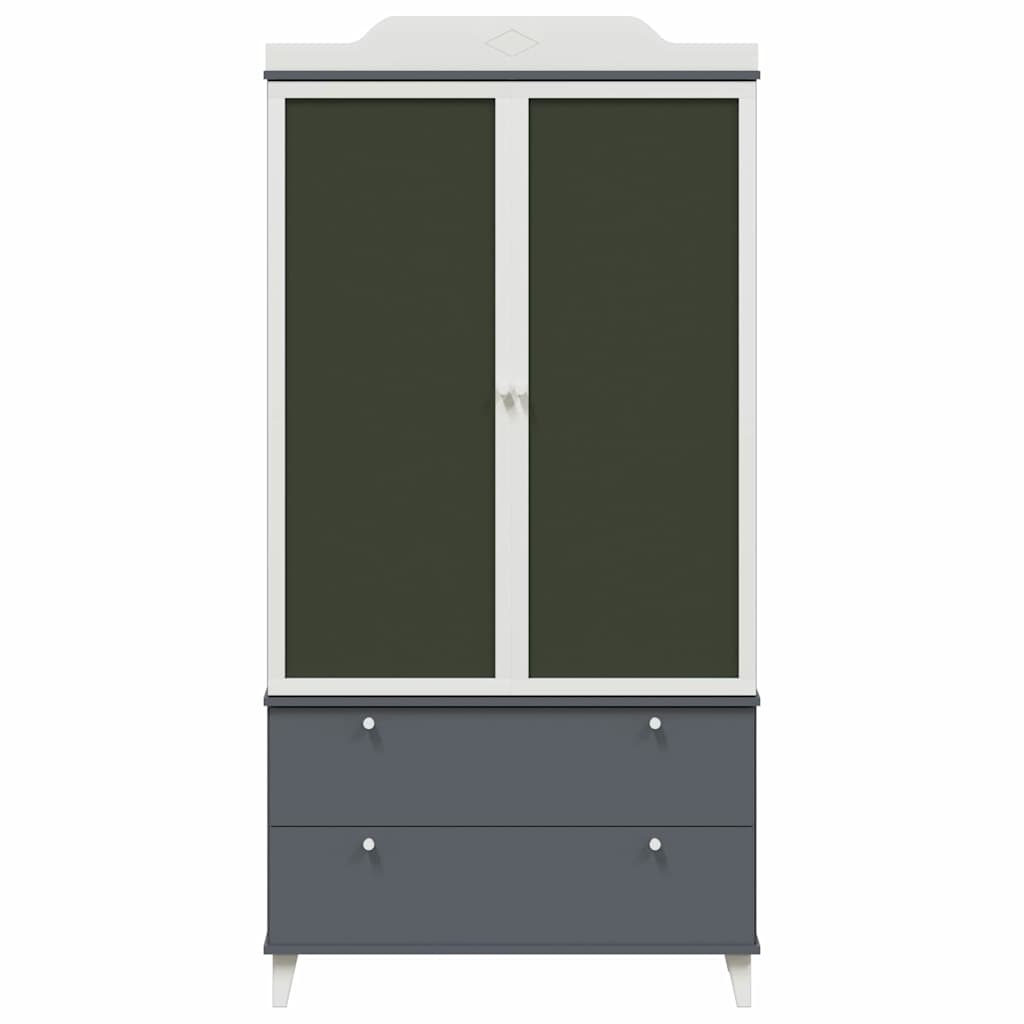 vidaXL Κρεμαστή Ντουλάπα με Λευκοπίνακα με συρτάρι Γκρι και λευκό