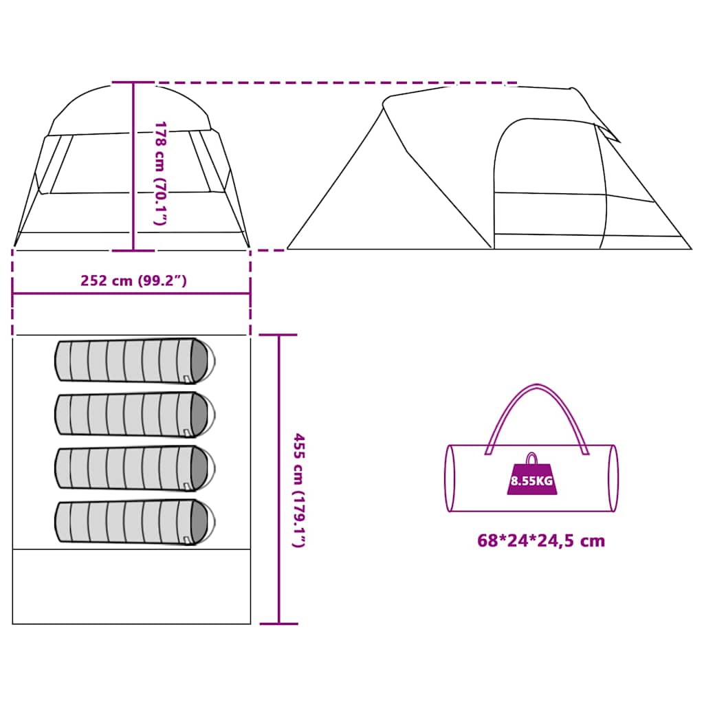 vidaXL Θόλος Τέντα με στέγη με αποθήκευση Μπλε 455 x 252 x 178 εκ