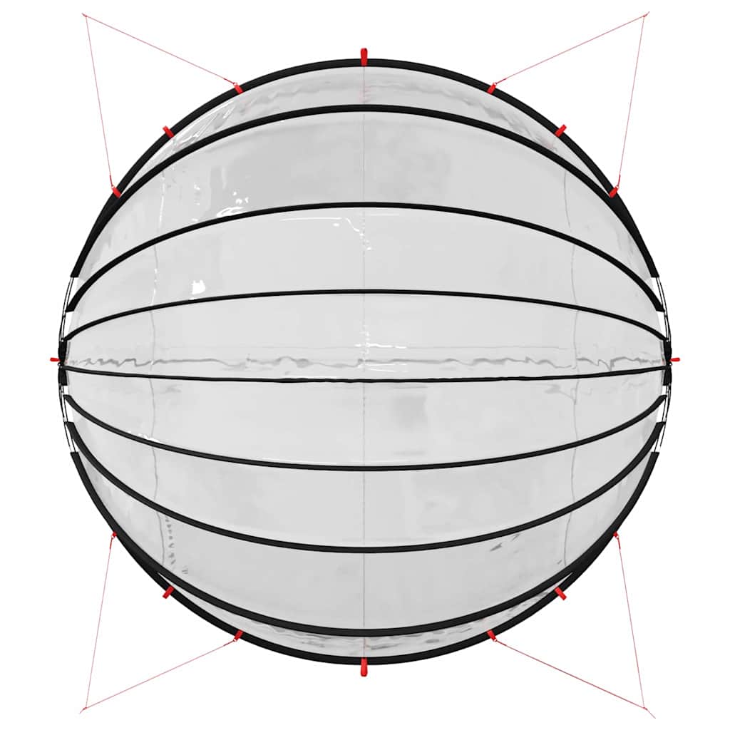 vidaXL Θόλος πισίνας Διαφανές 592 x 590 x 275 εκ. PVC