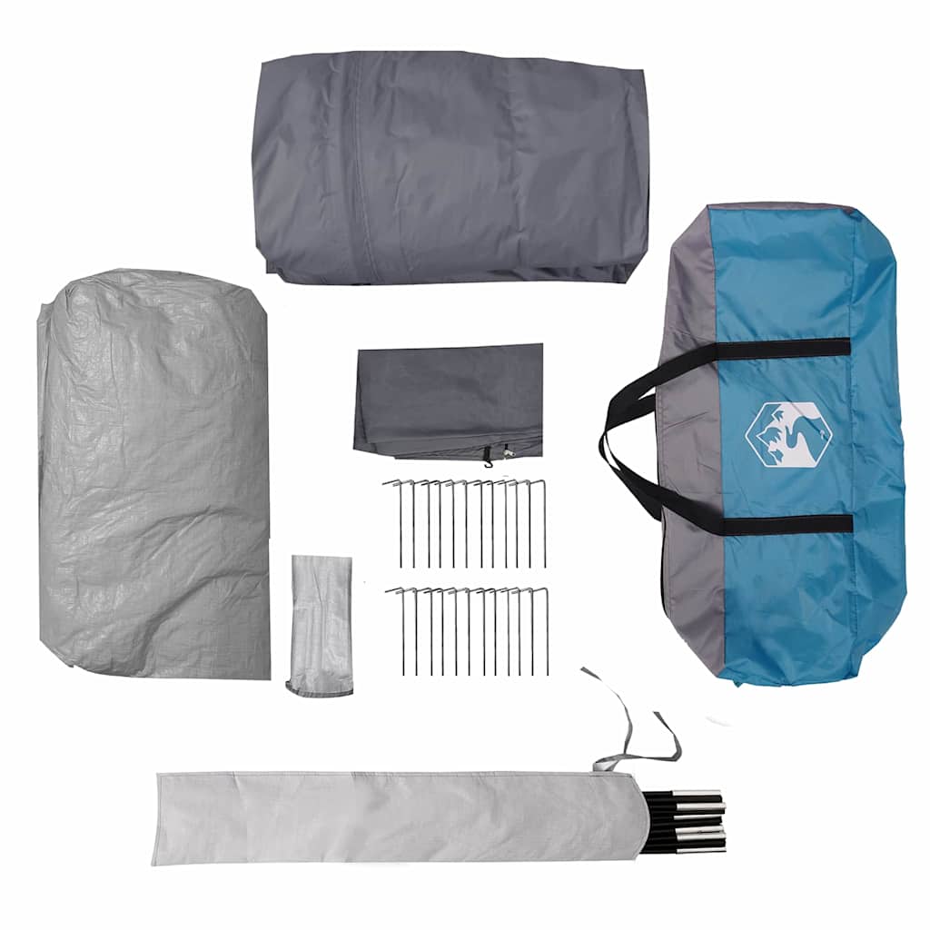 vidaXL Σκηνή τούνελ με στέγη Μπλε και Γκρι 778 x 356 x 210 εκ