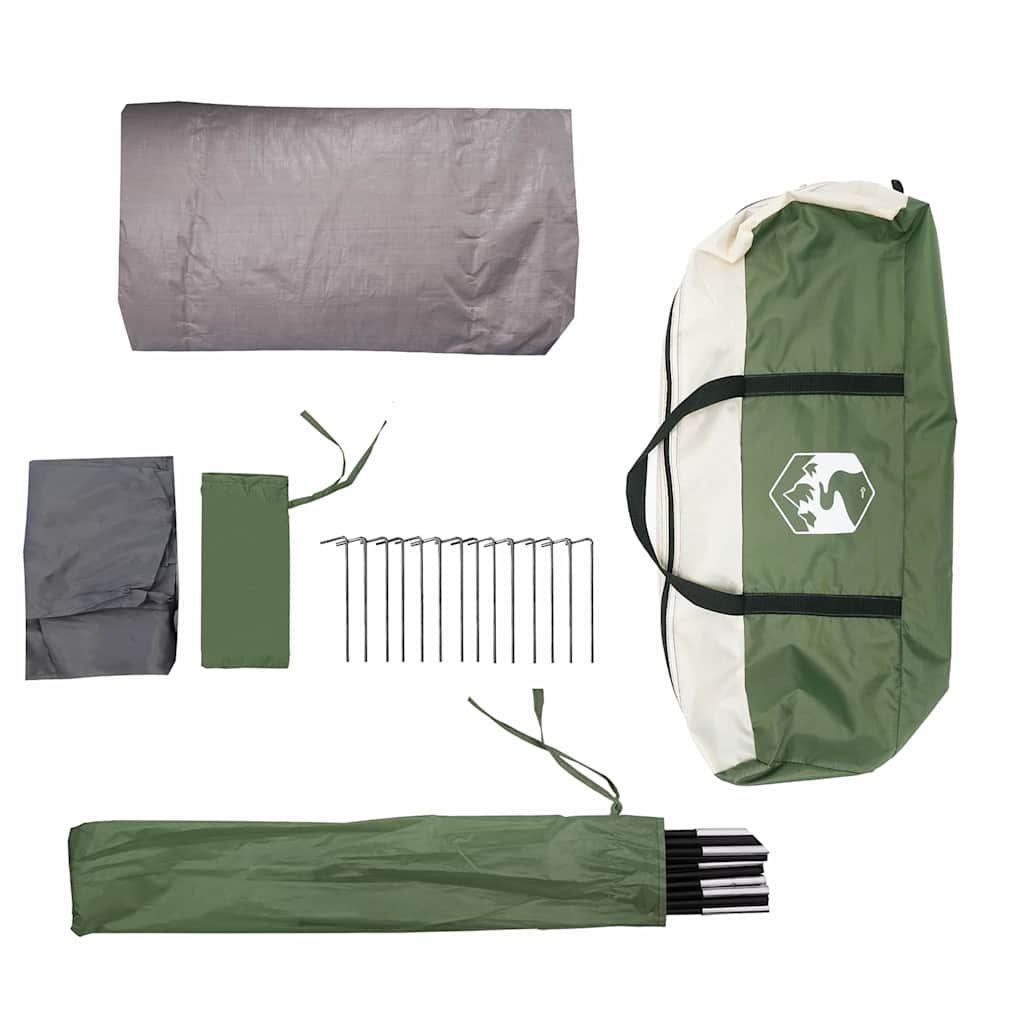 vidaXL Σκηνή τούνελ με στέγη Πράσινο και Λευκό 318 x 275 x 140 εκ.