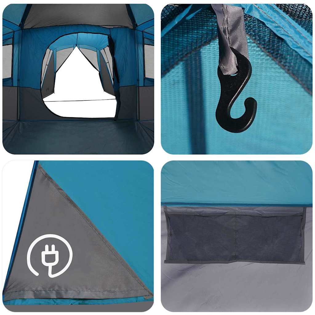 vidaXL Οικογενειακή Σκηνή με στέγη Μπλε και Γκρι 745 x 700 x 217 εκ.