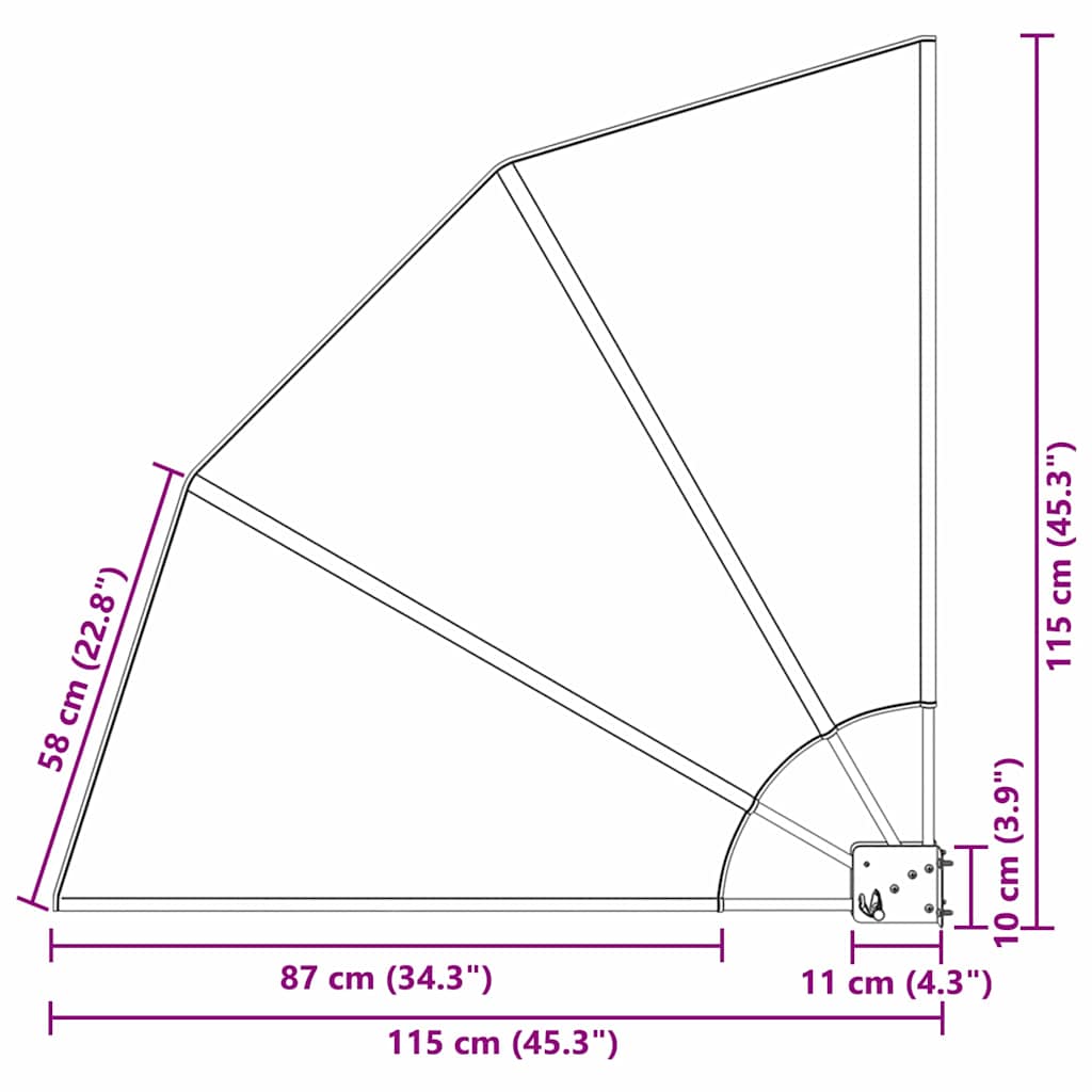 vidaXL Αδιάφανο σκίαστρο μπαλκονιού 115 x 115 εκ Πολυεστέρας Άμμος