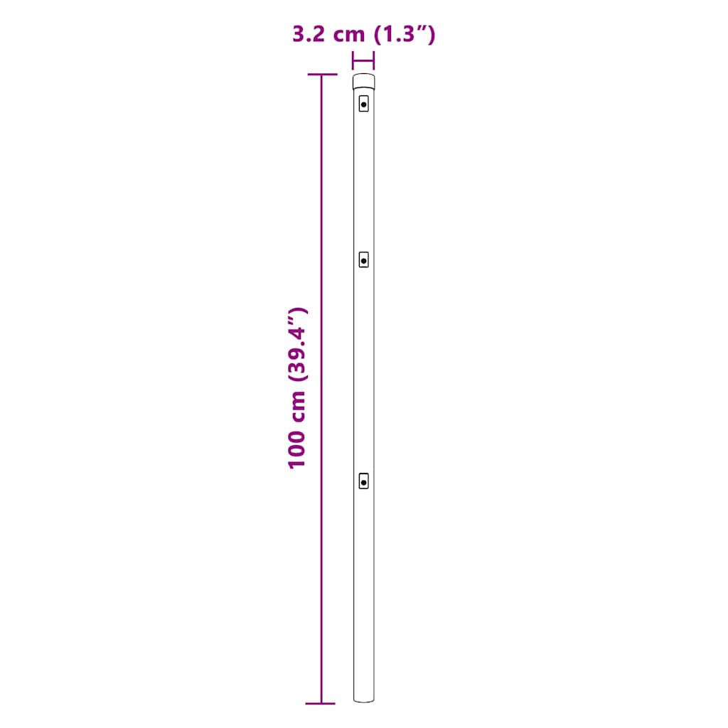 vidaXL Στύλος Περιφράξεων 13 pcs Πράσινο Ατσάλι